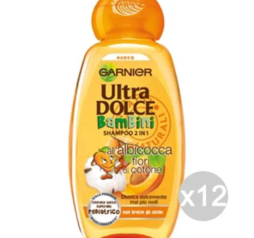 "Set 12 GARNIER Ultra Dolce Shampoo Albicocca Bambini 2 In 1 Cura Dei Capelli"