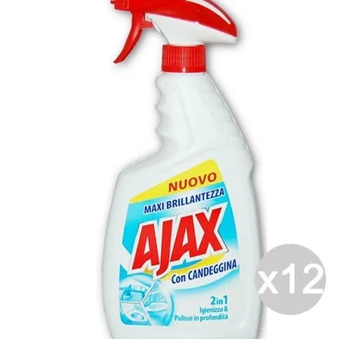 "Set 12 AJAX Spray Spray Con Candeggina Ml 750 Detersivi E Pulizia Della Casa"