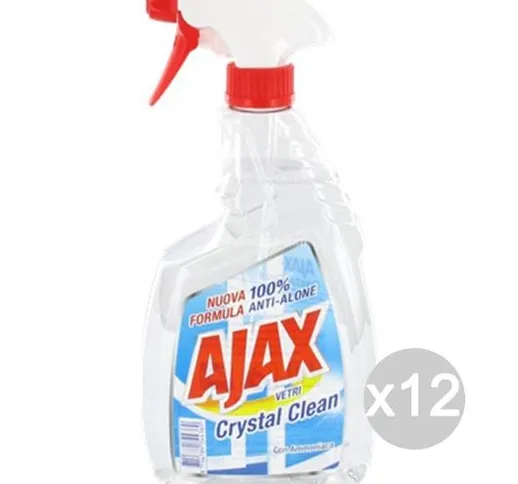 "Set 12 AJAX Spray Vetri Crystal Clean Ml 750 Detersivi E Pulizia Della Casa"