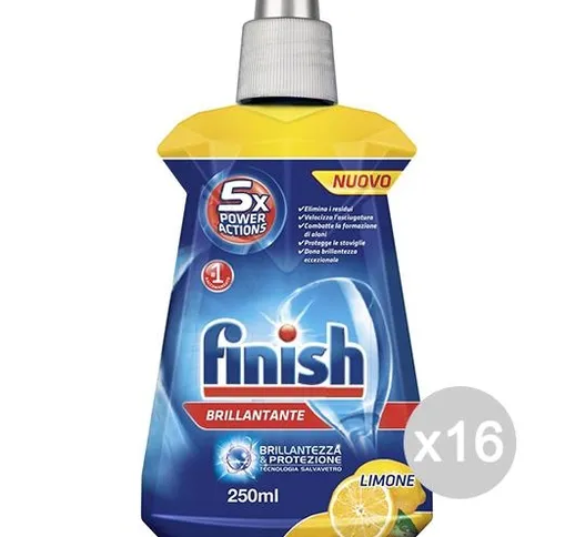 "Set 16 FINISH Brillantante 250 Ml Limone Detersivi E Pulizia Della Casa"