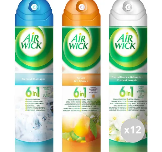 "Set 12 AIR WICK Deodorante spray agrumi-fresia-brezza mix 1 fragranza per ambienti"