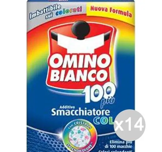 "Set 14 OMINO BIANCO Perborato 100 Color Piu'Gr 430/500 Detersivo Lavatrice E Bucato"