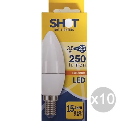 "Set 10 Lampadina Shot Led Oliva 5,4W E 14 Bianca =40W Illuminazione Della Casa"