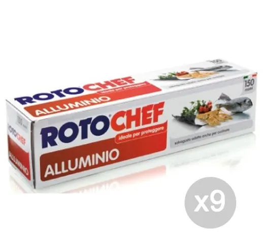 "Set 9 ROTOCHEF Alluminio Mt.150 Astuccio Cucina E Conservazione Dei Cibi"
