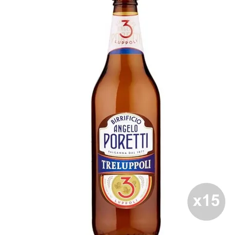 "Set 15 PORETTI Birra 3 luppoli 66cl bevanda alcolica da tavola"