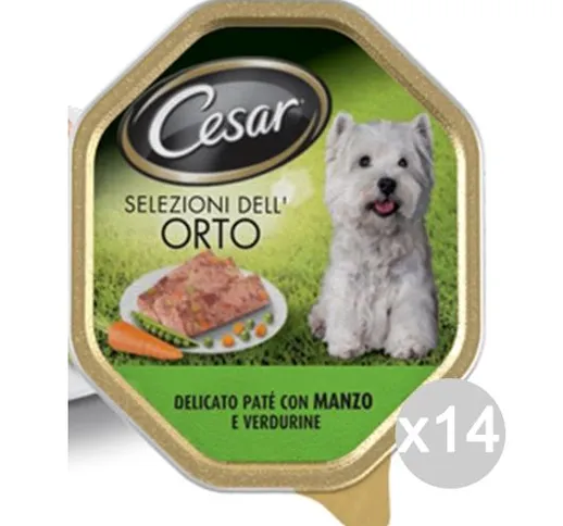 "Set 14 CESAR Selezione Orto Vaschetta Manzo Verdure 150Gr Articolo Per Cani"