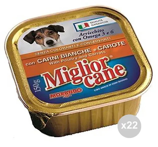 "Set 22 MIGLIOR CANE Miglior cane vaschetta 150 carni bianche carote cibo per cani"