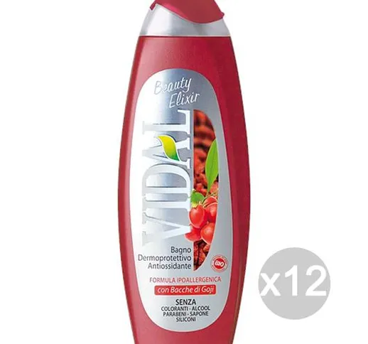 "Set 12 VIDAL Bagno 634 Bacche Di Goji 500 Ml Cura E Pulizia Del Corpo"