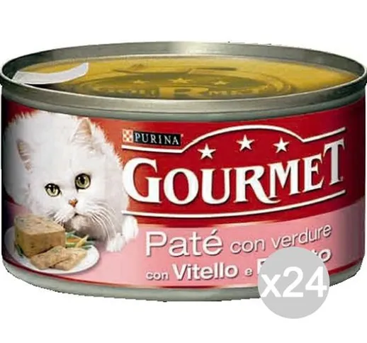 "Set 24 PURINA Gourmet Lattine Vitello Prosc/Form.195 Pate' Cibo Per Gatti"