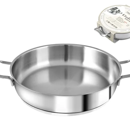 "H&H Tegame Inox Elodie F/Ind Due Manici 22 Lt1,5 Pentole E Preparazione Cucina"