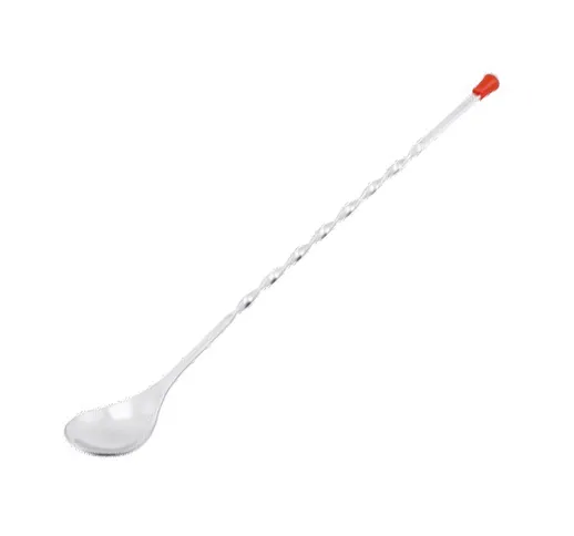 THE BARS Bar spoon inox cm30 tappo rosso Made in Italy Utensili da bar