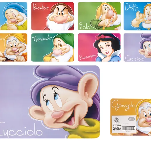 HOME Set 12 Tovagliette Polipropilene Disney Nani New Tessili Arredo Tavola