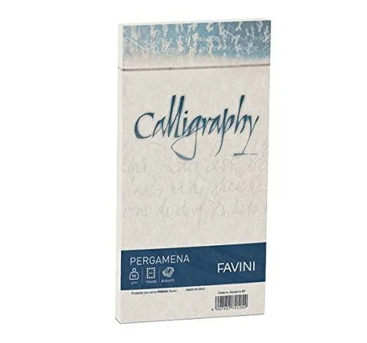 FAVINI Carta Pergamena 25 Buste Formato 11X22 90 Gr Colore Naturale Buste 632