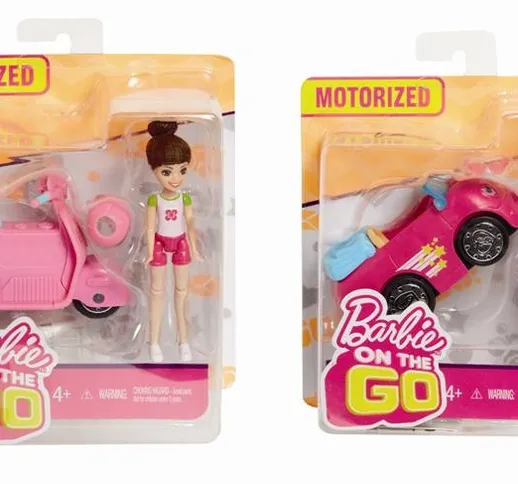 MATTEL Barbie Parti E Via + Veicolo, 1 Modello Assortito