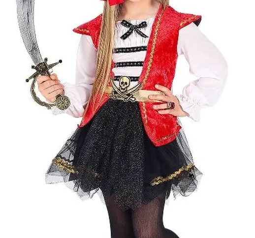 WIDMANN Costume capitano pirata 4-5 anni vestito con tutu' cappello 116cm