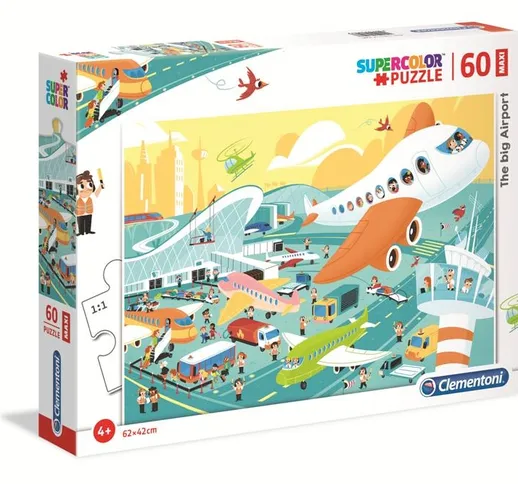 CLEMENTONI Puzzle 60 maxi the big airport gioco da tavolo