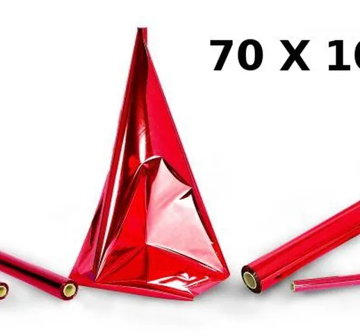 INAB Rotolo carta metallizzata rosso 70 x 100cm accessorio presepe