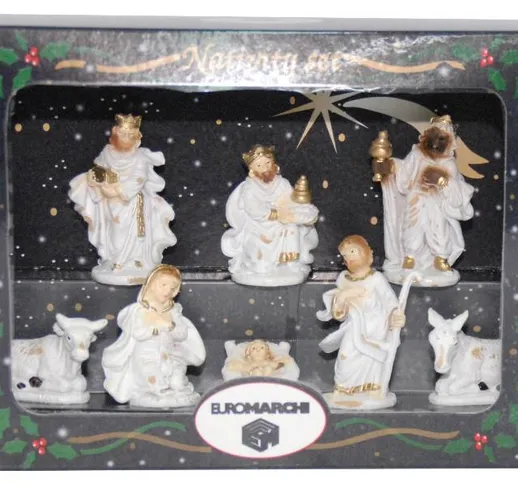 EUROMARCHI Nativita' Cm 06 Scatola Vetrina Set 8 Pezzi Natale Presepe