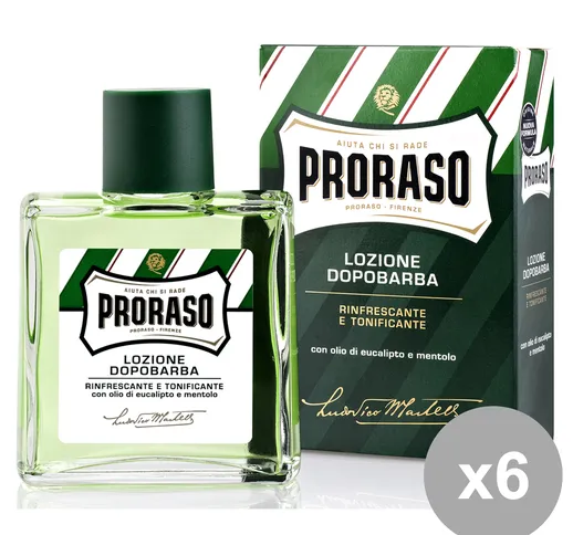 Set 6 PRORASO D-Barba Lozione Verde 100 Ml. Profumi