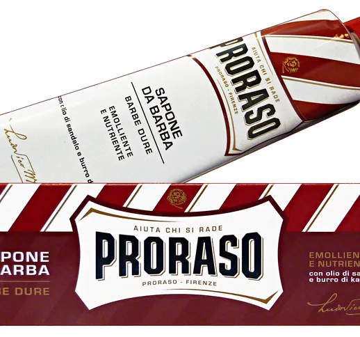 PRORASO Tubo Crema Da Barba Rossa Emoliente 150 Ml Prodotto Per La Rasatura Uomo