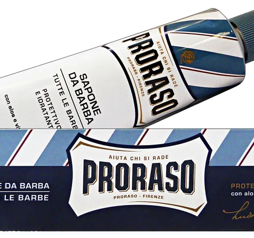 PRORASO Tubo Crema Da Barba Blu Protettiva 150 Ml Prodotto Per La Rasatura Uomo