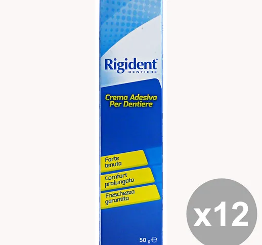 Set 12 RIGIDENT Crema Adesiva DENTIERE 50 Gr.  Prodotti per il viso