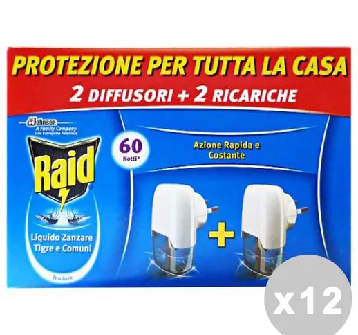 RAID Set 12 RAID Fornello liquido 2 basi + 2 ricariche da 30 notti