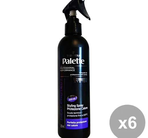 Set 6 PALETTE Spray Protezione Calore 250 Ml. Professionale Prodotti per capelli