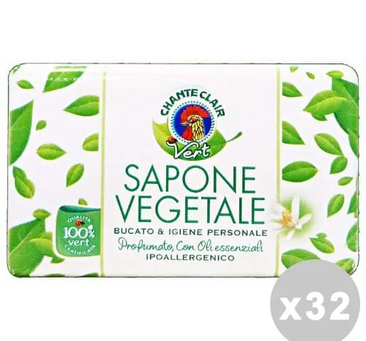 CHANTE CLAIR Set 32 CHANTE CLAIR Saponetta 100% vegetale vert 100 gr. - sapone