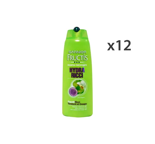 GARNIER Set 12 Fructis Shampoo Hydra-Ricci 250 Ml. Prodotti Per Capelli