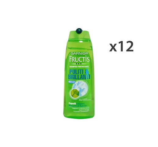 GARNIER Set 12 Fructis Shampoo Puliti&Brillanti 250 Ml. Prodotti Per Capelli