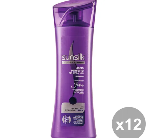 SUNSILK Set  12 Shampoo Liscio Perfetto Viola 250 Ml.  Prodotti Per Capelli