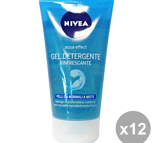 NIVEA Set 12 Acqua Effetto Detergente Gel Rinfrescanti 150 Ml. 81151 Cura Del Viso