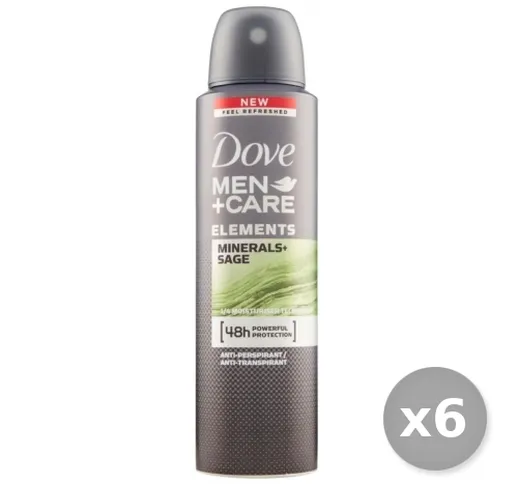 DOVE Set 6 DOVE Deodorante Spray Uomini Elementi Minerali + Salvia 150 ml