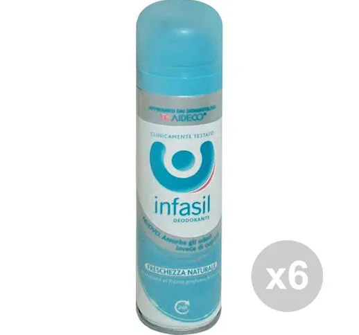 Set 6 INFASIL Deodorante Spray Freschezza Naturale 150 ml Cura del corpo