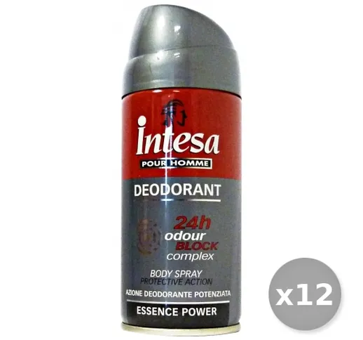 INTESA Set 12 Deodorante Spray Uomo Power Odor Block 150 ml Cura del corpo