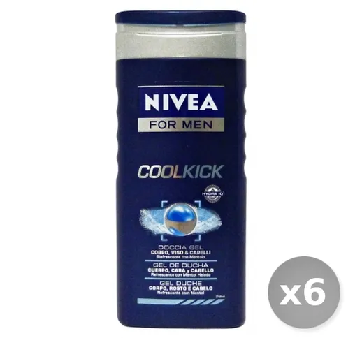 Set 6 NIVEA Doccia Uomo Cool Kick 250 ml Saponi e Cosmetici