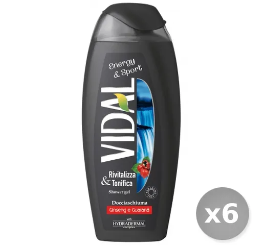 Set 6 VIDAL Doccia Shampoo Energy & Sport 250 ml Saponi e Cosmetici