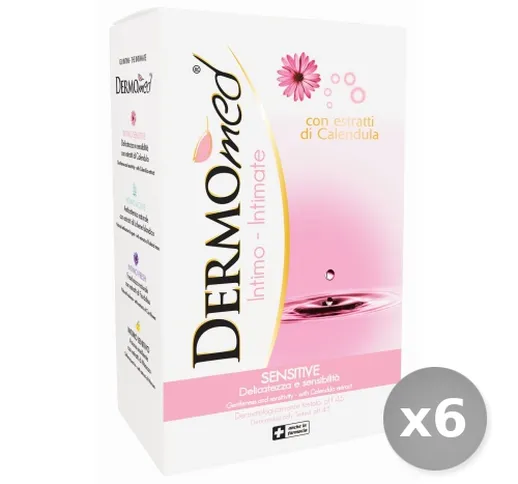 Set 6 DERMOMED Sapone intimo astucciato 250 ml prodotto per igiene intima