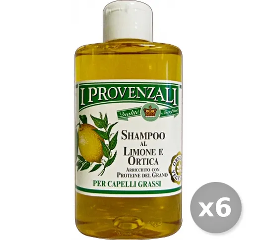 I PROVENZALI Set 6 Shampoo Limone e ortica Grassi 250 ml Cura Della Persona Capelli