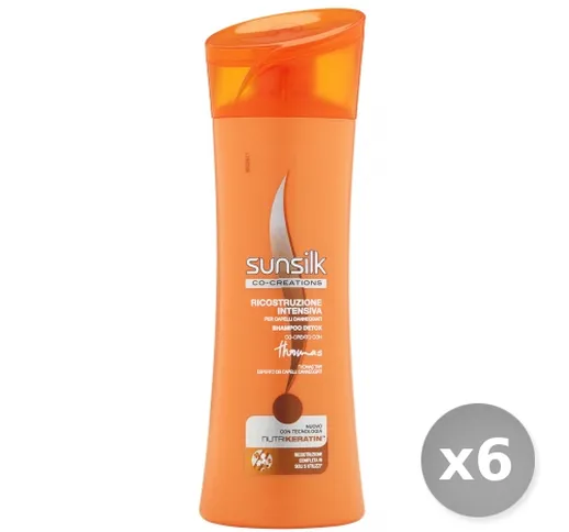 Set 6 SUNSILK Shampoo Ricostruzione Intensa Arancio 250 ml Prodotti per Capelli