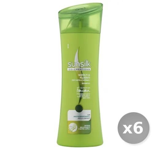 Set 6 SUNSILK Shampoo Sciolti-fluenti Verde 250 ml Prodotti per Capelli