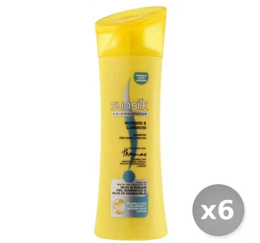 Set 6 SUNSILK Shampoo Morbidi-luminosi Giallo 250 ml Prodotti per Capelli