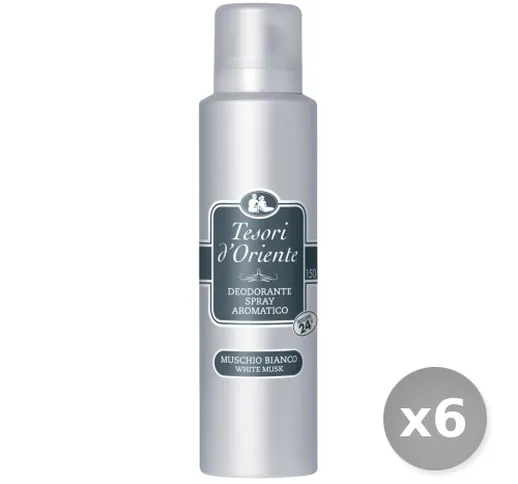 Set 6 TESORI D'ORIENTE Deodorante spray muschio bianco 150 ml per il corpo