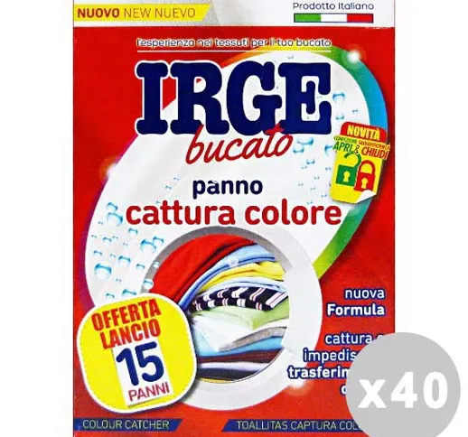 Set 40 IRGE AcchiappaColore X 15 Fogli Detergenti Casa
