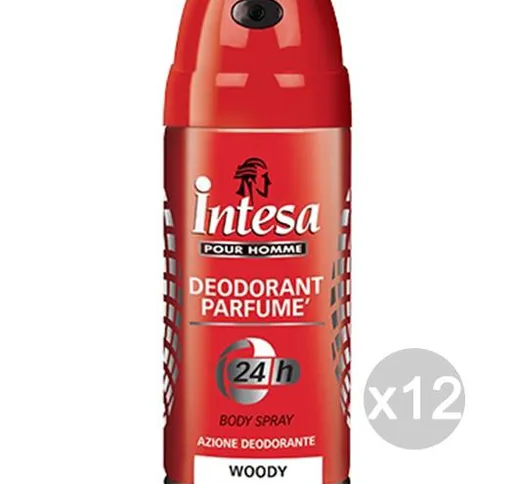 Set 12 INTESA Deodorante Spray Woody-Rosso 150 Ml Cura E Igiene Del Corpo