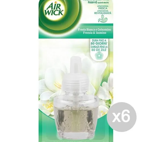 Set 6 AIR WICK Elettrico Ricarica Fresia Gelsomino Profumazione Della Casa