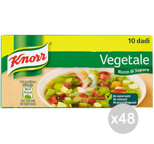 Set 48 KNORR Dadi Vegetale 10 Cubi Per Preparazione Del Brodo