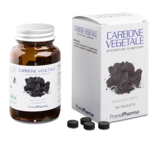 Carbone Vegetale 100 Tavolette PromoPharma - Integratore Alimentare