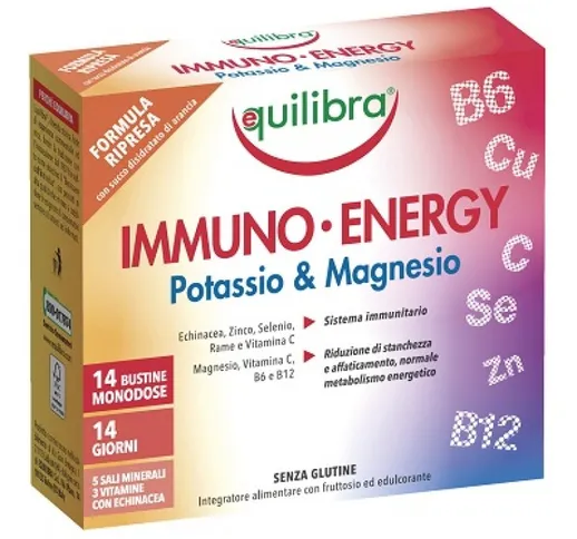 Equilibra Immuno Energy Potassio & Magnesio 14 Bustine - Integratore Difese Immunitarie